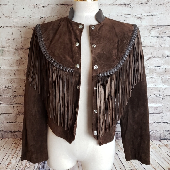 diamond leathers fringe jacket